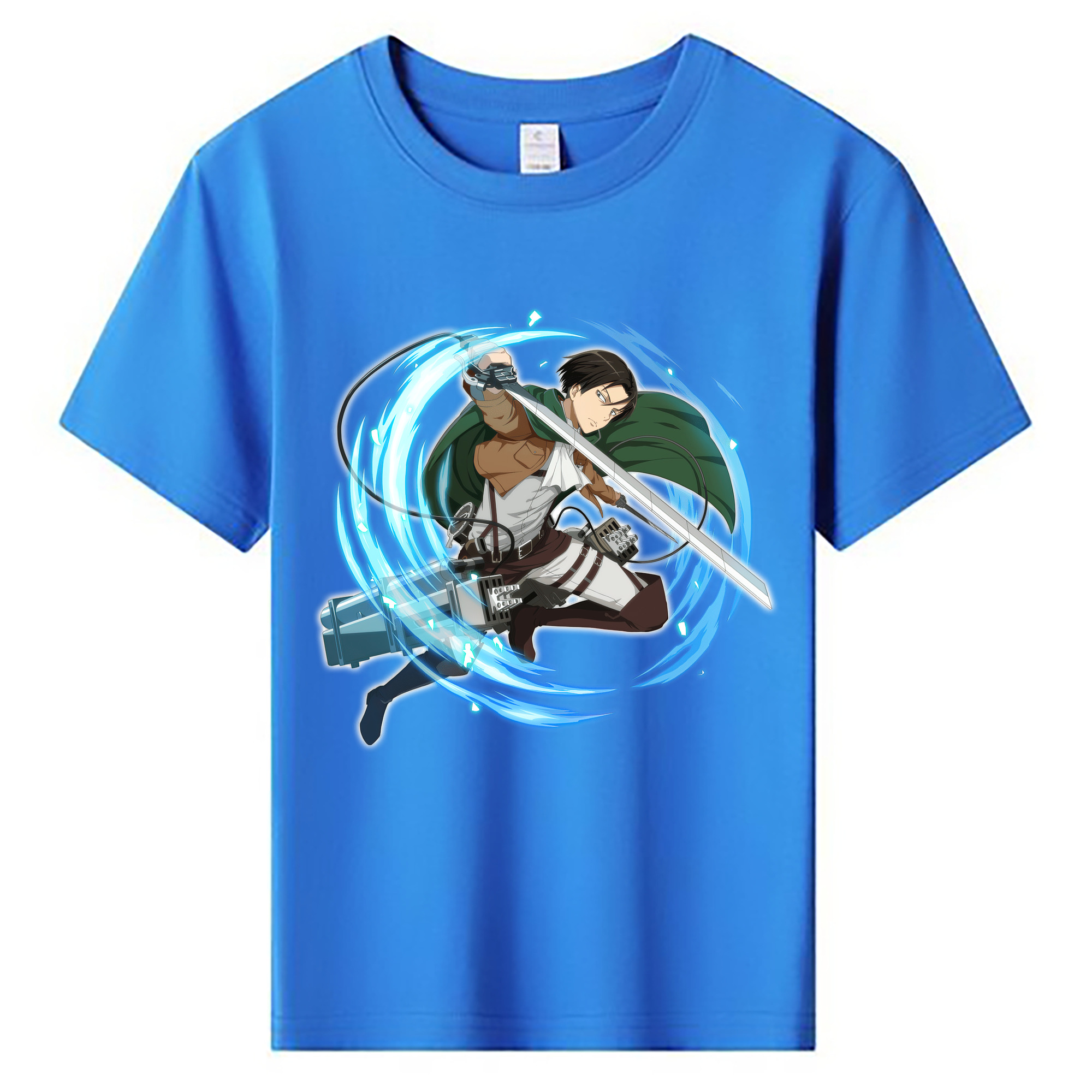 （画像用） 進撃の巨人 リヴァイ·アッカーマン Attack on Titan Levi Ackerman 綿100％キッズTシャツ（フロントプリント）